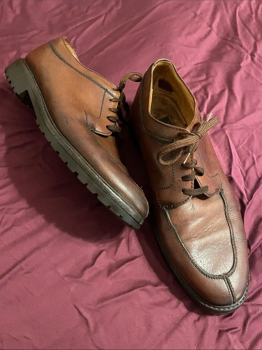 Ralph Lauren Country Brown Leather Lace-Up Oxford Shoes vintage 1980-1990s line